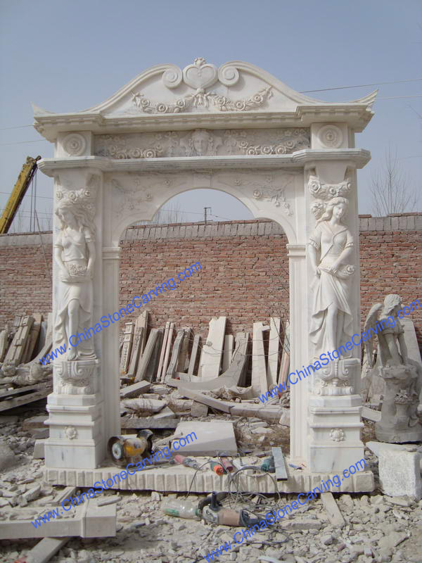 White marble door frame,                   ,                                   ,                                   ,                                   